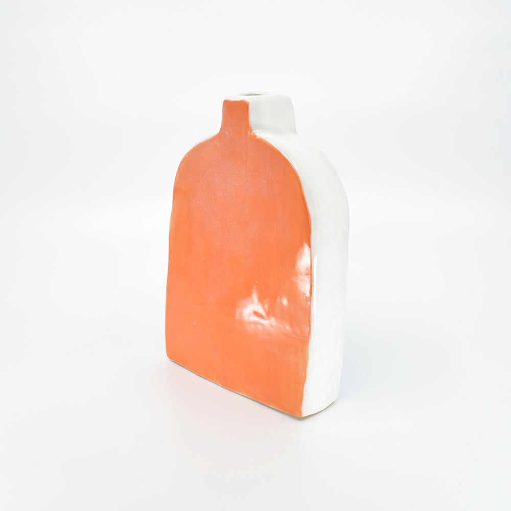Blue White & Orange Bottle Vase