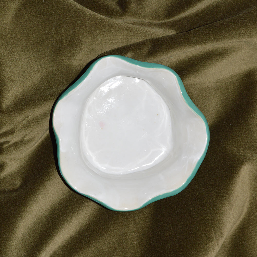 Green & White Checkerboard Warp Bowl